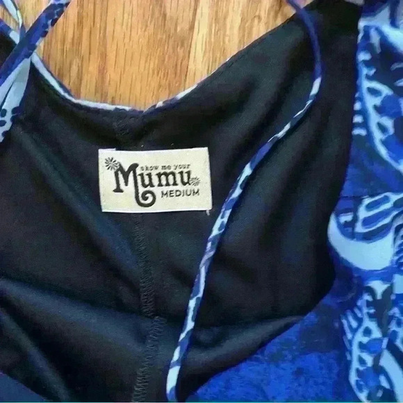 Show Me Your Mumu Romper Size M Navy Adjust Straps. Casual Flowy Oversized Party - Picture 7 of 12